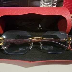 Cartier Gold and Brown Women's Glasses